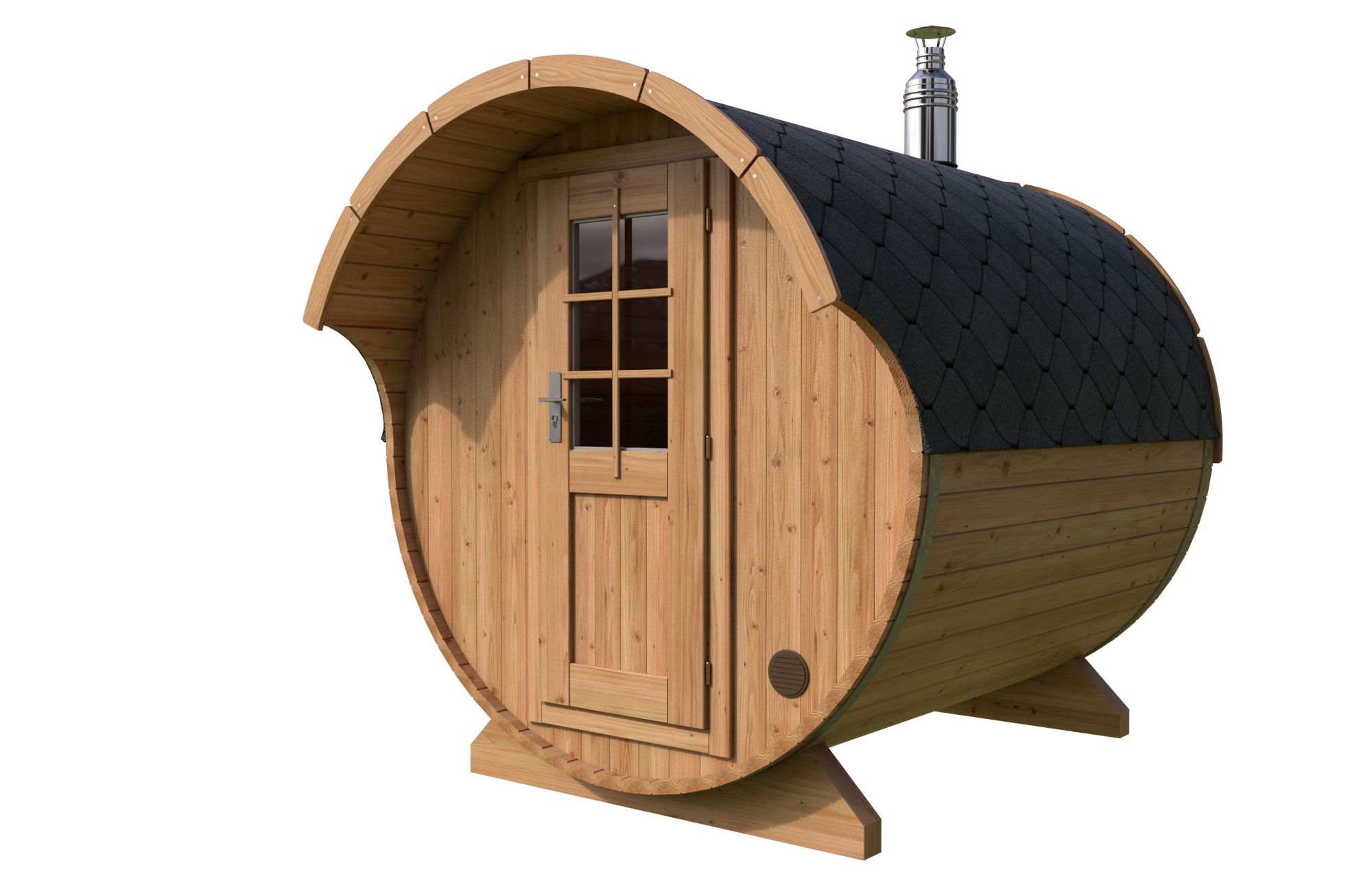 Nice small barrel sauna with canopy () – Tesler